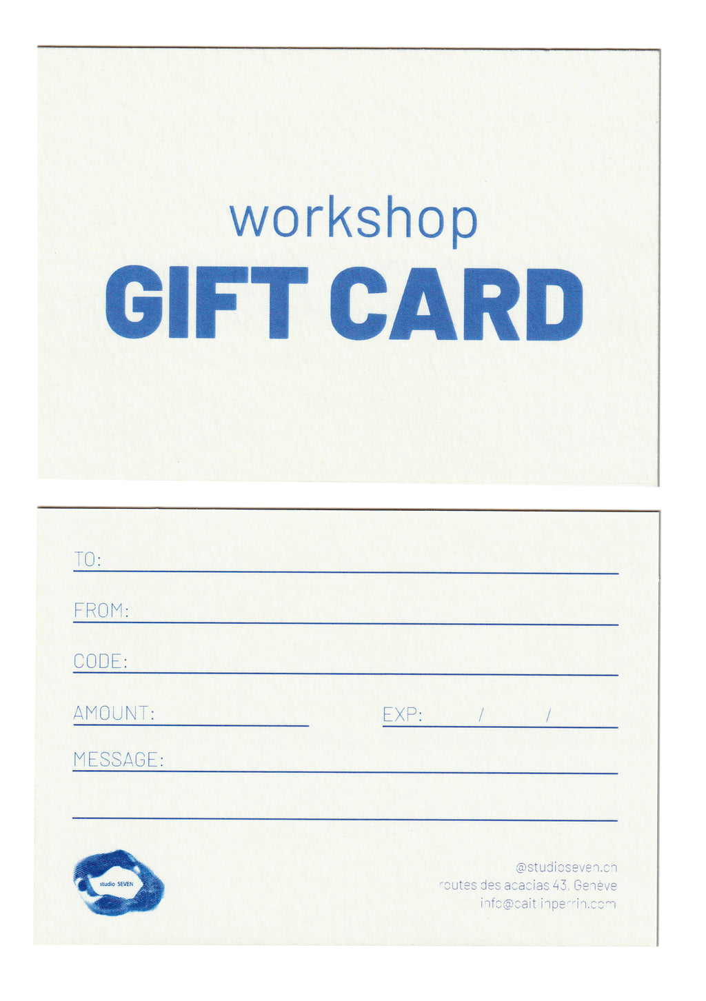 WORKSHOP - GIFT CARD